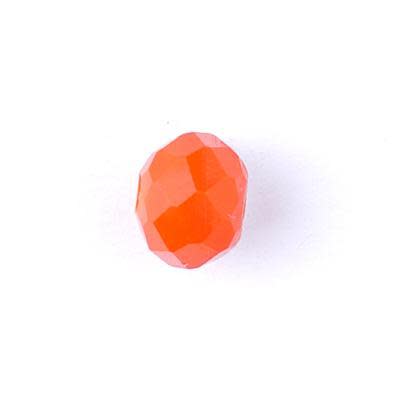 6mm Opaque Coral Rondelle Crystal Beads