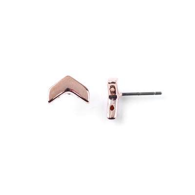 Cymbal Ganema Rose Gold Plated Earring Posts for Chevron Duo Beads