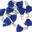 10mm Royal Blue Fabric Tassel with Silver Cap (10 Pieces)