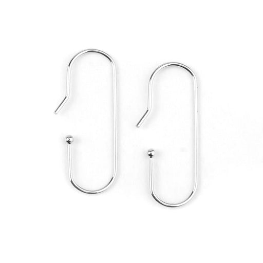 11x28mm Elongated Ear Wire in Silver Plated from the Geo Collection (1 Pair)