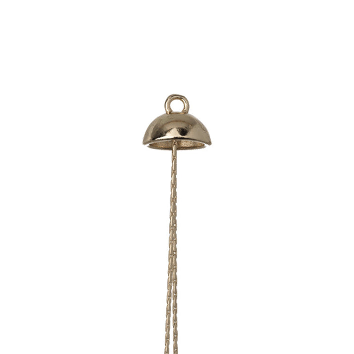 8mm OD (6mm ID) Bead Cap with Loop Inside - Gold Plated