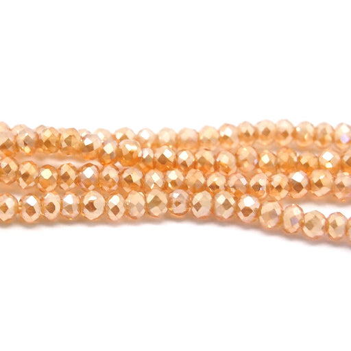 1.5x2mm Peach Champagne Faceted Rondelle Crystal Glass Beads
