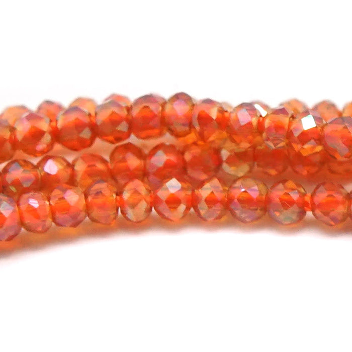 1.5x2mm Coral Faceted Rondelle Crystal Glass Beads