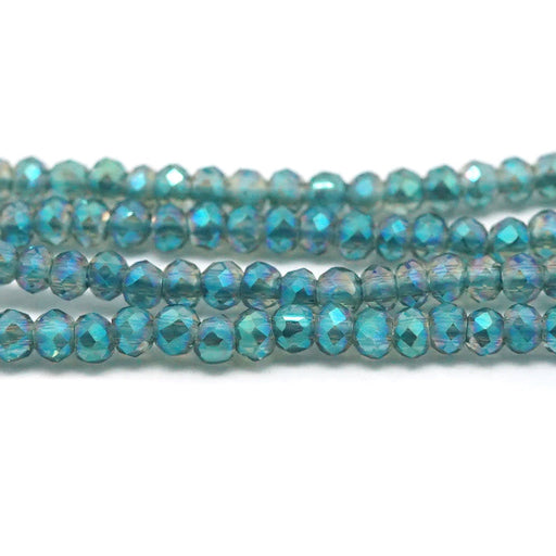 1.5x2mm Green Faceted Rondelle Crystal Glass Beads