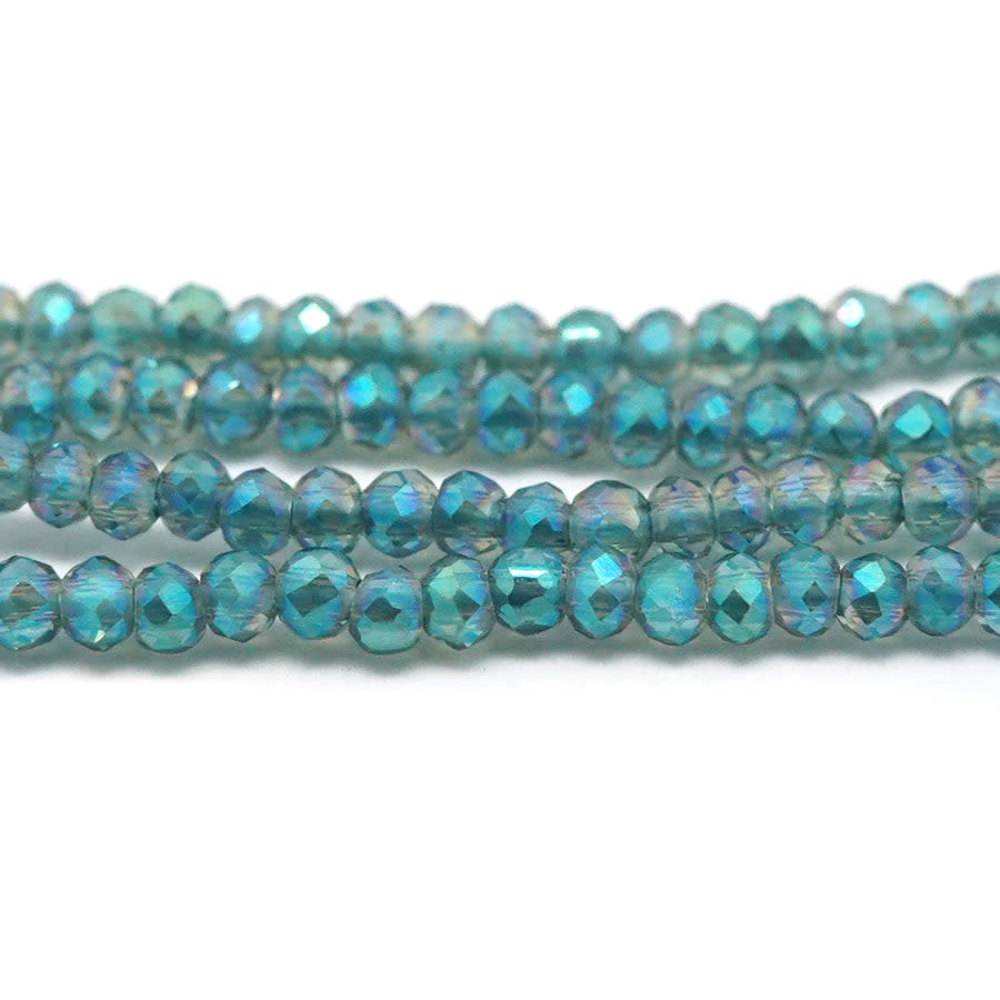 1.5x2mm Green Faceted Rondelle Crystal Glass Beads