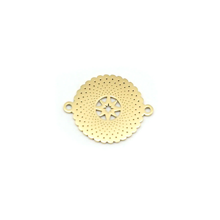 18mm 14K Gold Plated Stainless Steel Solar Burst Connector