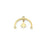 22mm 14K Gold Plated Plated Half Circle Connector with Star Charm