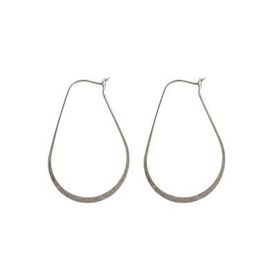 37mm Antique Silver Nickel Free Oval Hoop Ear Wires by Nunn Design (1 Pair)