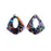 31x35mm Multi Color Acetate Pear Shape Pendant (1 Pair)