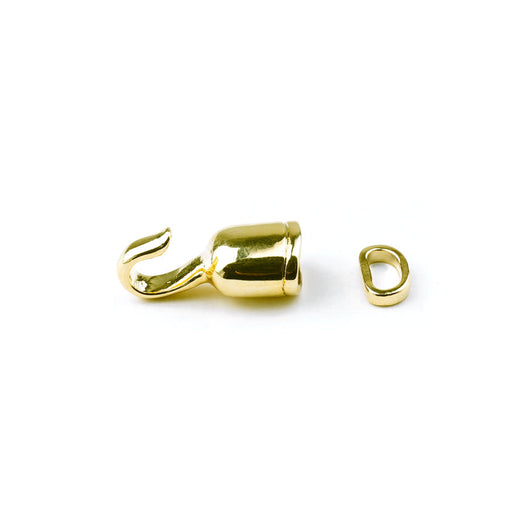 Gold Plated Hook Clasp for 4mm Round Leather