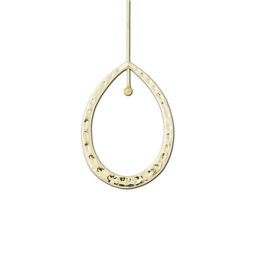 43x30mm Gold Plated Textured Teardrop Hoop with Hole
