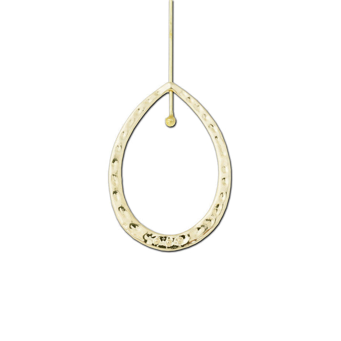43x30mm Gold Plated Textured Teardrop Hoop with Hole