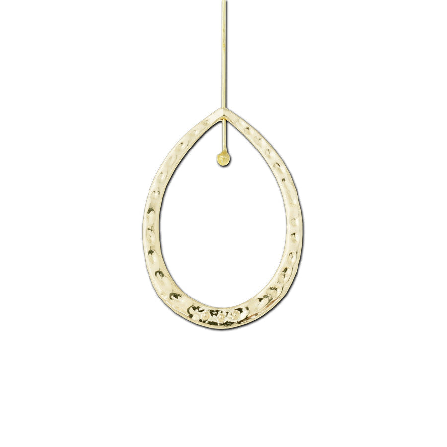 43x30mm Gold Plated Textured Teardrop Hoop with Hole