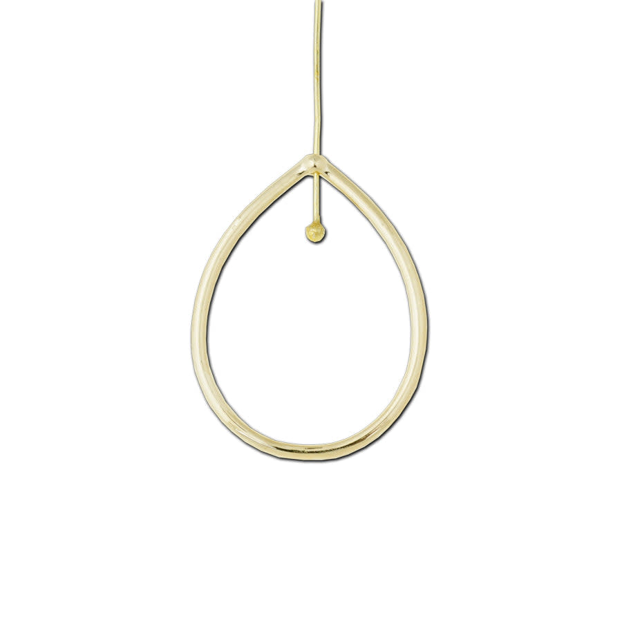 42x32mm Gold Plated Teardrop Hoop with Hole