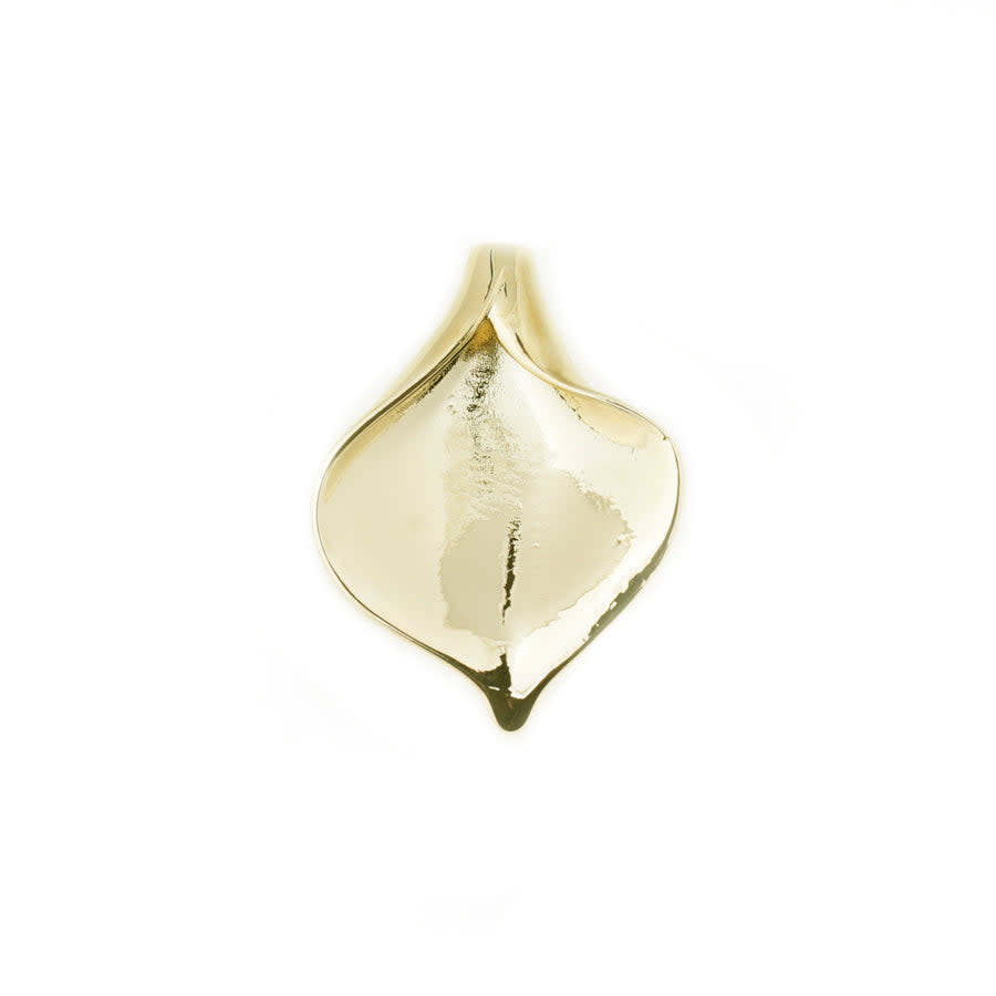 24x30mm Gold Plated Large Leaf Bead Cap
