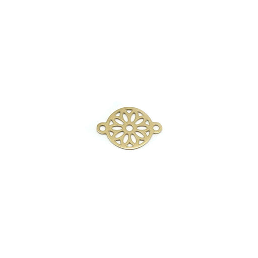 9mm 14K Gold Plated Stainless Steel Floral Design Connector