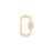 28mm Gold Plated Jewelry Carabiner with Rhinestone Lock Clasp or Pendant