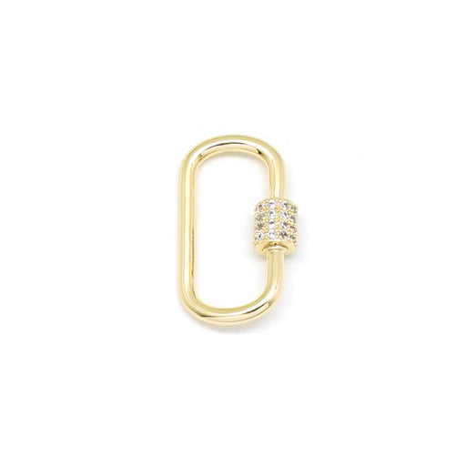 28mm Gold Plated Jewelry Carabiner with Rhinestone Lock Clasp or Pendant