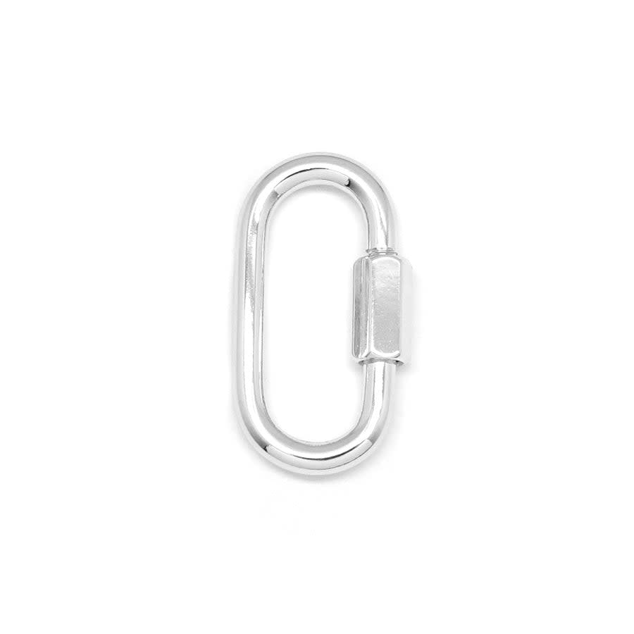30mm Silver Plated Jewelry Carabiner with Lock Clasp or Pendant