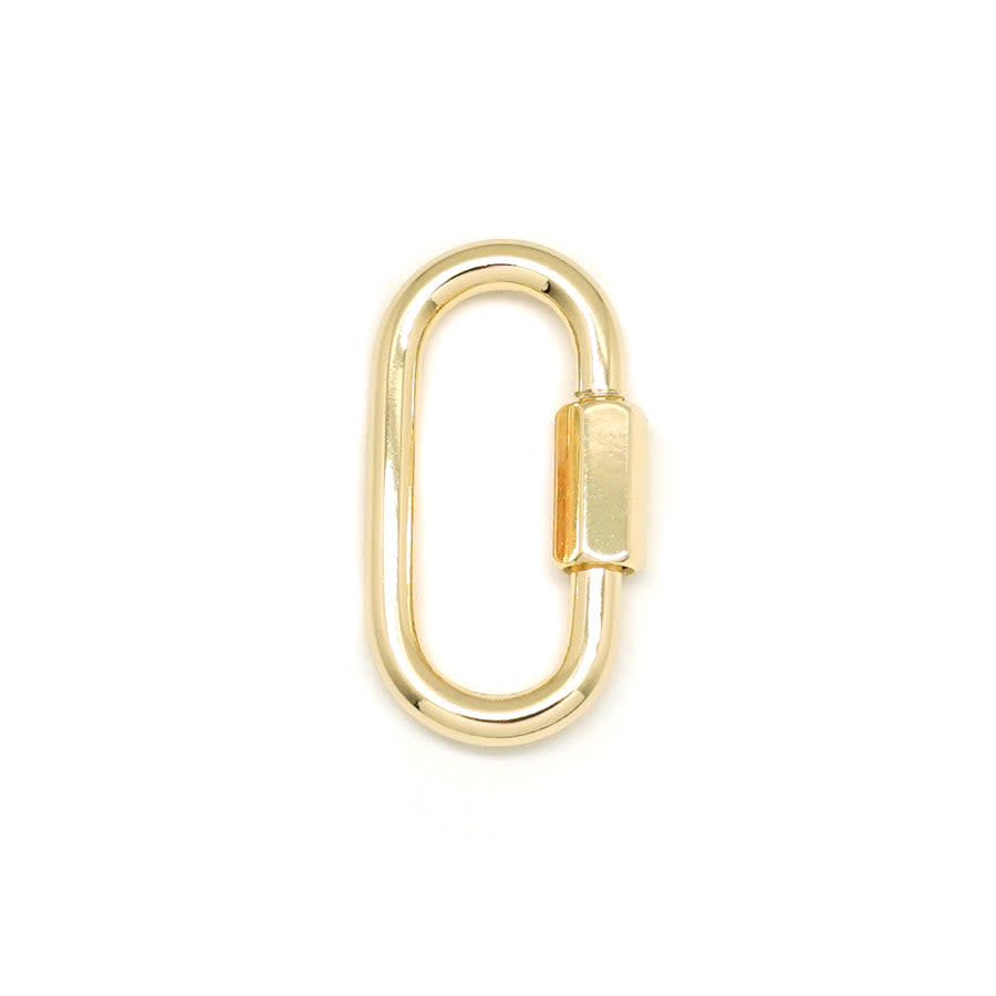 30mm Gold Plated Jewelry Carabiner with Lock Clasp or Pendant