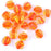 Orange with Yellow Stripes Faceted Round Cane Glass Beads (20 Pieces)