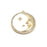 23mm Cream Enamel Gold Plated Round Man in the Moon Charm