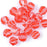 Clear with Red Stripes Faceted Round Cane Glass Beads (20 Pieces)