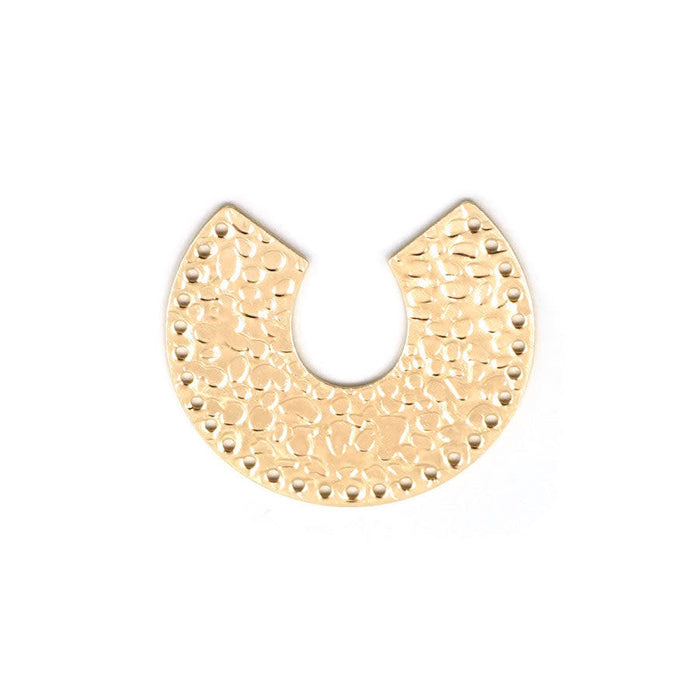 35mm Gold Plated Brass Multi-hole U Textured Connector