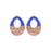 28x38mm Wood & Navy Blue Resin Off Center Drop Focal Pieces (1 Pair)
