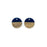 15mm Wood & Navy Blue Resin Disc Focal Piece Pendant Charm (1 Pair)