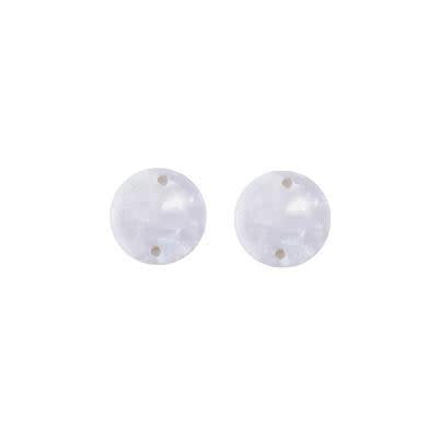 15mm Pearl Acetate Two Hole Coin Connector (1 Pair)