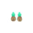 9x18mm Wood & Green Resin Pineapple Connector (1 Pair)