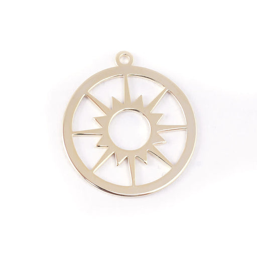 29mm Gold Plated Sun Dial Charm/Pendant