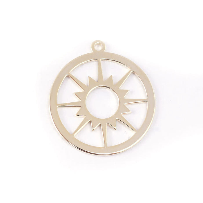 29mm Gold Plated Sun Dial Charm/Pendant