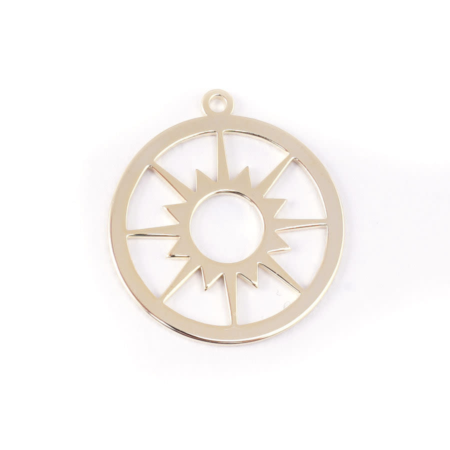 29mm Gold Plated Sun Dial Charm/Pendant