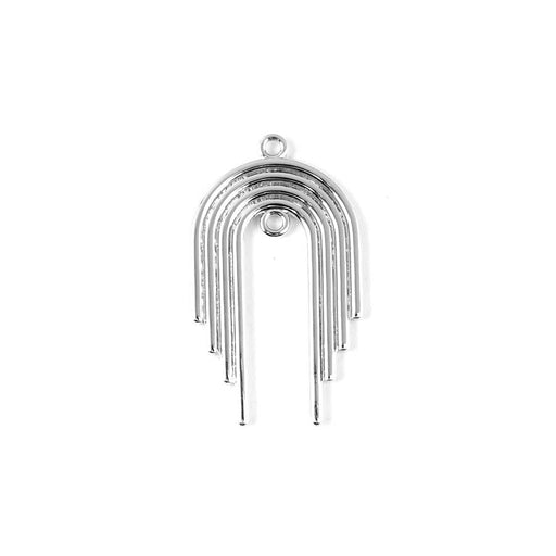 30mm Rhodium Plated Multi Layer Arched Charm/Pendant