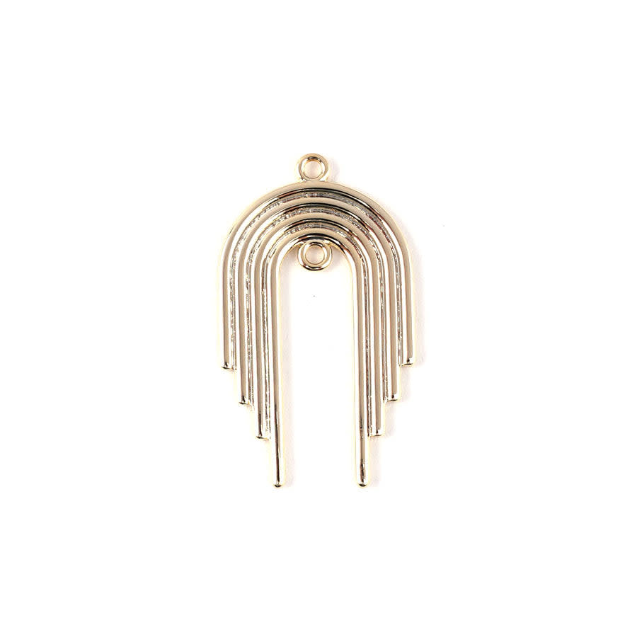30mm Gold Plated Multi Layer Arched Charm/Pendant