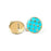 17mm Turquoise Tile Enamel Gold Plated Earring Post (1 Pair)