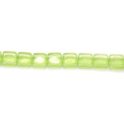 6mm Olivine Two Hole Tile Czech Glass Beads by CzechMates