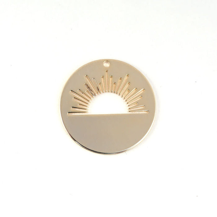 25mm Gold Art Deco Horizon Sunset Charm/Pendant