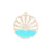 28mm Gold Plated Art Deco Sun Pendant with Turquoise Enamel