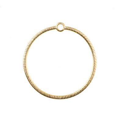 43mm Satin Gold Etched Round Hoop