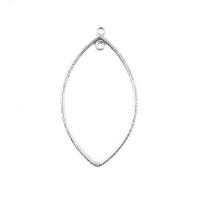 51x28mm Antique Silver Etched Oval Hoop