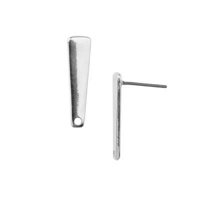 21mm Antique Silver Drop Bar Post Earring with Loop (1 Pair)