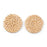 Golden Handmade Woven Rattan Straw Disc Pendant/Connector (1 Pair)