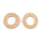 Golden Handmade Woven Rattan Straw Ring Pendant/Connector (1 Pair)