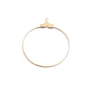 30mm Gold Plated Brass Hoop Frame (10 Pieces)