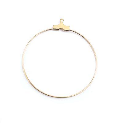 40mm Gold Plated Brass Hoop Frame (10 Pieces)