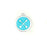22mm Rhodium Plated Crossed Arrows Charm with Turquoise Enamel