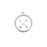 22mm Rhodium Plated Crossed Arrows Charm with White Enamel
